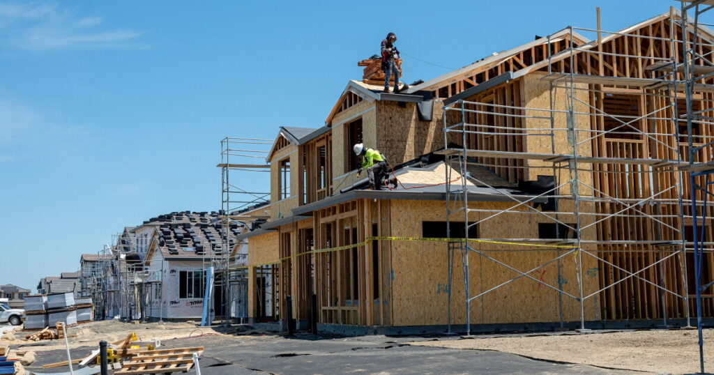 Sales of new homes have unexpectedly fallen due to high mortgage interest rates